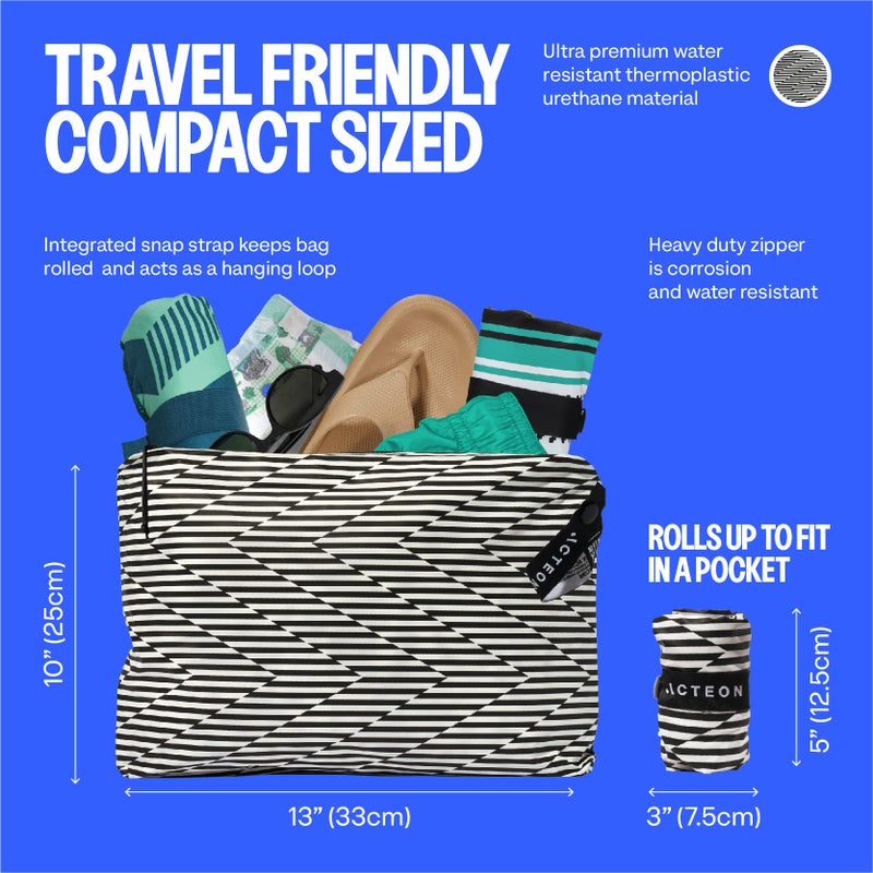 Acteon Wet Dry Bag, Large Travel Water-Resistant Swimsuit & Clothes Organizer, Foldable Pocket Sized Pool, Beach & Gym Bags, Fit for Bikini, Swim Workout Shoes & Towels, Toiletries, Dirty Laundry - Image 3